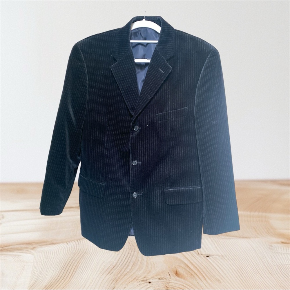 🔸Alfani pinstripe velvet sportcoat blazer EUC Sz M